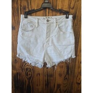Free People We The Free 27 CRVY Cut Off Shorts White Button Fly